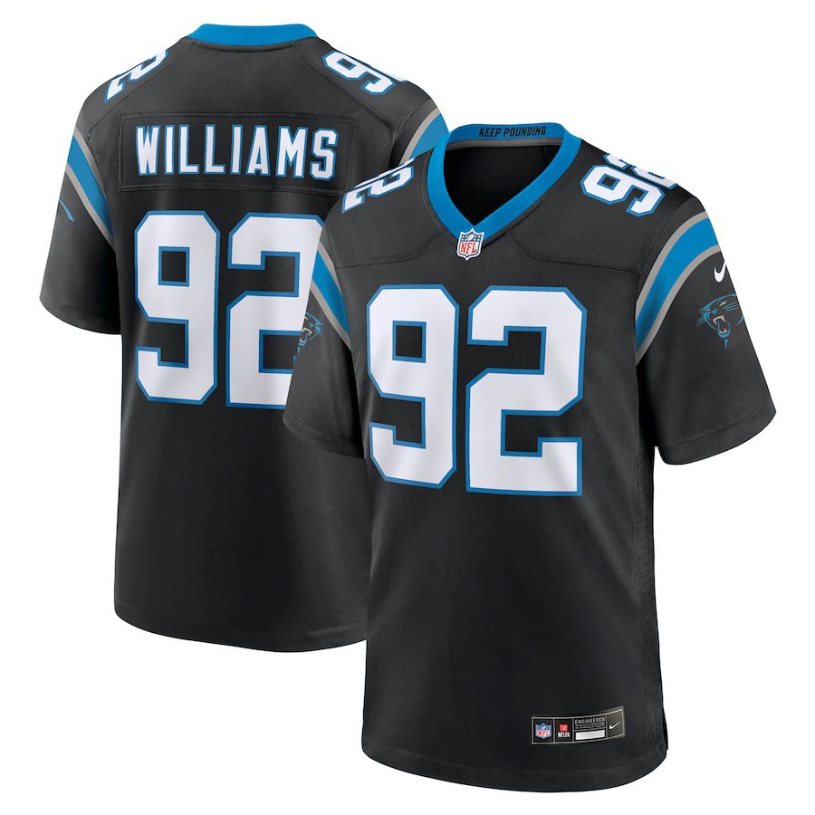 Men Carolina Panthers #92 Raequan Williams Nike Black Team Game NFL Jersey->carolina panthers->NFL Jersey